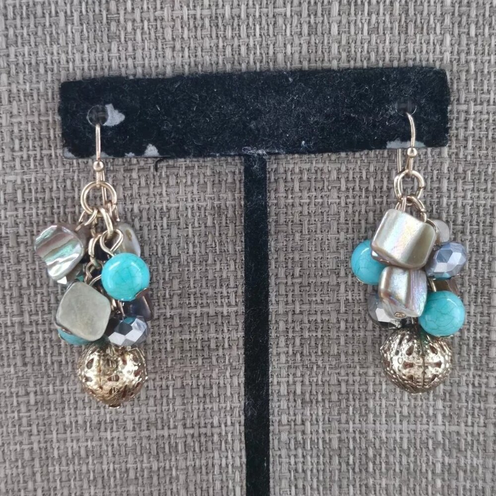 Mixit Women Earrings Multi Color Beads Drop Down Fashion Earrings Jewelry NWT